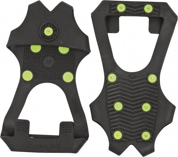 Winter Walking - Size 14, (Women's Size 12) Overboot Cleat - Steel Studs Traction, Black - Industrial Tool & Supply