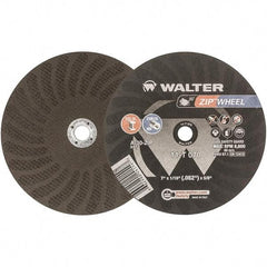 WALTER Surface Technologies - 7" 30 Grit Aluminum Oxide Cutoff Wheel - 1/16" Thick, 5/8" Arbor, 8,600 Max RPM, Use with Circular Saws - Industrial Tool & Supply