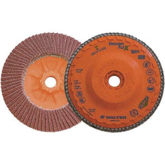 WALTER Surface Technologies - 80 Grit, 4-1/2" Disc Diam, 5/8-11 Center Hole, Zirconia Alumina Flap Disc - 13,300 Max RPM, Plastic Backing, Arbor Attaching System, Coated - Industrial Tool & Supply