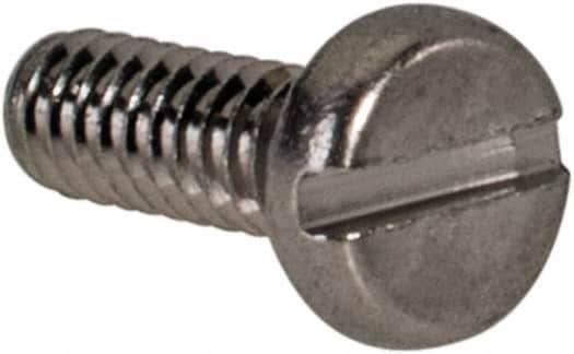 Value Collection - M1.6x0.35 Metric Coarse, 5mm Length Under Head Slotted Drive Machine Screw - Pan Head, Grade 18-8 & A2 Stainless Steel, Uncoated, Without Washer - Industrial Tool & Supply