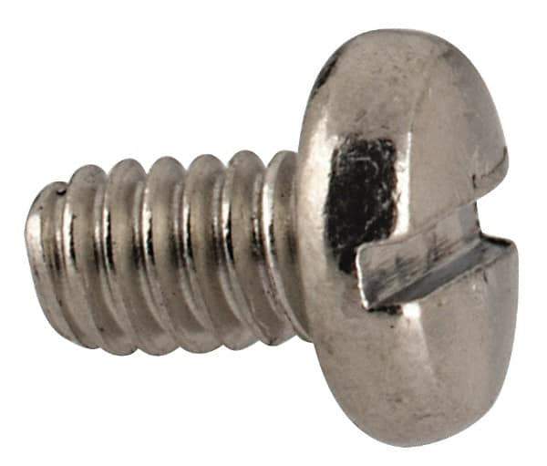 Value Collection - M2x0.40 Metric Coarse, 3mm Length Under Head Slotted Drive Machine Screw - Pan Head, Grade 18-8 & A2 Stainless Steel, Uncoated, Without Washer - Industrial Tool & Supply