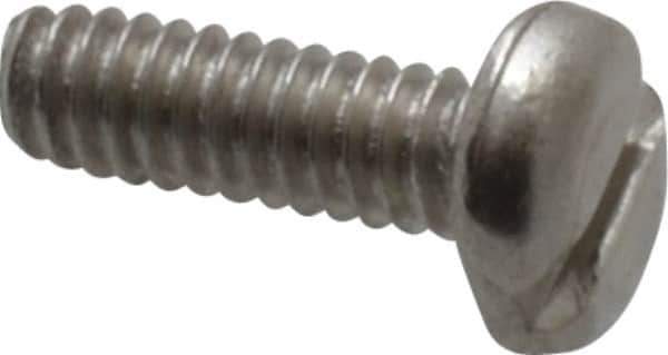 Value Collection - M2x0.40 Metric Coarse, 6mm Length Under Head Slotted Drive Machine Screw - Pan Head, Grade 18-8 & A2 Stainless Steel, Uncoated, Without Washer - Industrial Tool & Supply