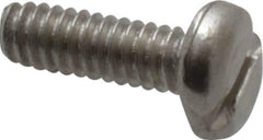 Value Collection - M2x0.40 Metric Coarse, 6mm Length Under Head Slotted Drive Machine Screw - Pan Head, Grade 18-8 & A2 Stainless Steel, Uncoated, Without Washer - Industrial Tool & Supply