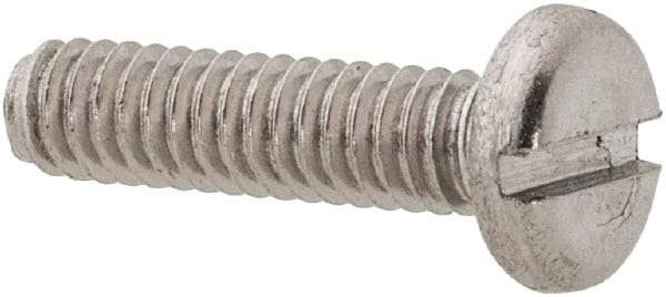 Value Collection - M2x0.40 Metric Coarse, 8mm Length Under Head Slotted Drive Machine Screw - Pan Head, Grade 18-8 & A2 Stainless Steel, Uncoated, Without Washer - Industrial Tool & Supply