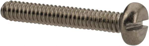 Value Collection - M2x0.40 Metric Coarse, 12mm Length Under Head Slotted Drive Machine Screw - Pan Head, Grade 18-8 & A2 Stainless Steel, Uncoated, Without Washer - Industrial Tool & Supply