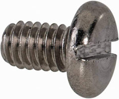 Value Collection - M2.5x0.45 Metric Coarse, 4mm Length Under Head Slotted Drive Machine Screw - Pan Head, Grade 18-8 & A2 Stainless Steel, Uncoated, Without Washer - Industrial Tool & Supply