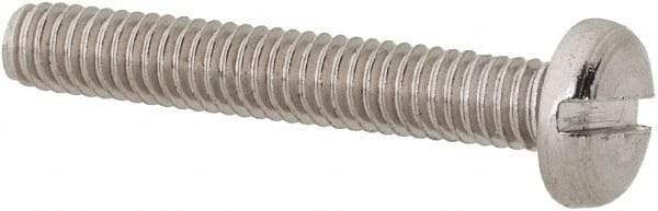 Value Collection - M2.5x0.45 Metric Coarse, 16mm Length Under Head Slotted Drive Machine Screw - Pan Head, Grade 18-8 & A2 Stainless Steel, Uncoated, Without Washer - Industrial Tool & Supply