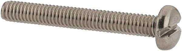 Value Collection - M2.5x0.45 Metric Coarse, 20mm Length Under Head Slotted Drive Machine Screw - Pan Head, Grade 18-8 & A2 Stainless Steel, Uncoated, Without Washer - Industrial Tool & Supply