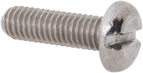 Value Collection - M3x0.50 Metric Coarse, 10mm Length Under Head Slotted Drive Machine Screw - Pan Head, Grade 18-8 & A2 Stainless Steel, Uncoated, Without Washer - Industrial Tool & Supply