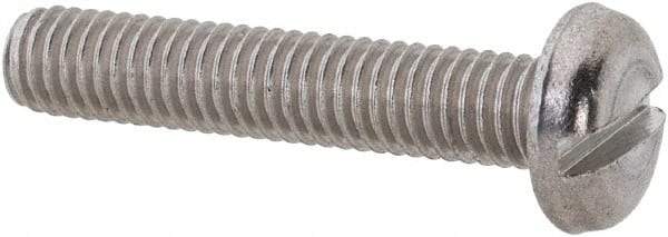 Value Collection - M3x0.50 Metric Coarse, 16mm Length Under Head Slotted Drive Machine Screw - Pan Head, Grade 18-8 & A2 Stainless Steel, Uncoated, Without Washer - Industrial Tool & Supply