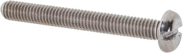 Value Collection - M3x0.50 Metric Coarse, 25mm Length Under Head Slotted Drive Machine Screw - Pan Head, Grade 18-8 & A2 Stainless Steel, Uncoated, Without Washer - Industrial Tool & Supply
