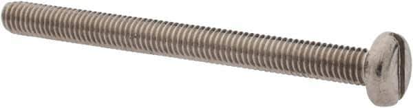 Value Collection - M3x0.50 Metric Coarse, 35mm Length Under Head Slotted Drive Machine Screw - Pan Head, Grade 18-8 & A2 Stainless Steel, Uncoated, Without Washer - Industrial Tool & Supply