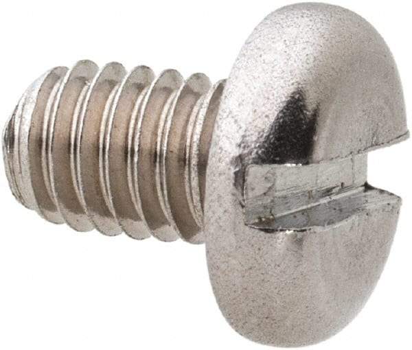 Value Collection - M3.5x0.60 Metric Coarse, 5mm Length Under Head Slotted Drive Machine Screw - Pan Head, Grade 18-8 & A2 Stainless Steel, Uncoated, Without Washer - Industrial Tool & Supply