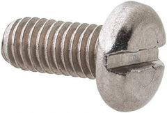 Value Collection - M3.5x0.60 Metric Coarse, 8mm Length Under Head Slotted Drive Machine Screw - Pan Head, Grade 18-8 & A2 Stainless Steel, Uncoated, Without Washer - Industrial Tool & Supply
