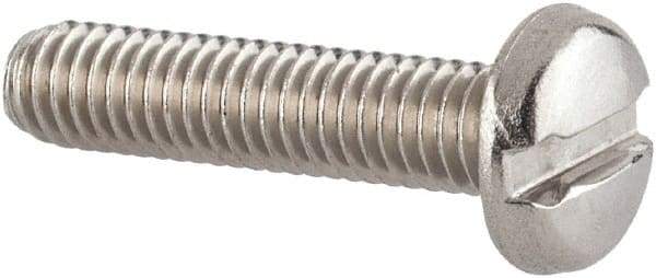 Value Collection - M3.5x0.60 Metric Coarse, 16mm Length Under Head Slotted Drive Machine Screw - Pan Head, Grade 18-8 & A2 Stainless Steel, Uncoated, Without Washer - Industrial Tool & Supply