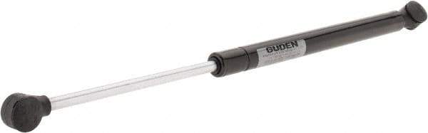 Value Collection - 0.32" Rod Diam, 0.75" Tube Diam, 45 Lb Capacity, Gas Spring - 15.25" Extended Length, 5" Stroke Length, Plastic Ball Socket, Black Nitride Piston - Industrial Tool & Supply