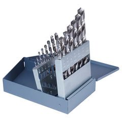 ‎1/16-1/2 RHS / RHC HSS 118 Degree Radial Point CLE-MAX™ Jobber Length Drill Set - Bright