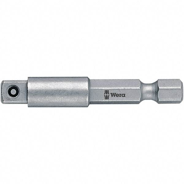 Wera - Socket Adapters & Universal Joints Type: Square-Drive to Hex Bit Adapter Male Size: 1/4 - Industrial Tool & Supply