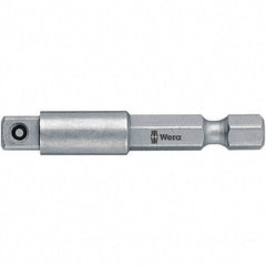 Wera - Socket Adapters & Universal Joints Type: Square-Drive to Hex Bit Adapter Male Size: 1/4 - Industrial Tool & Supply