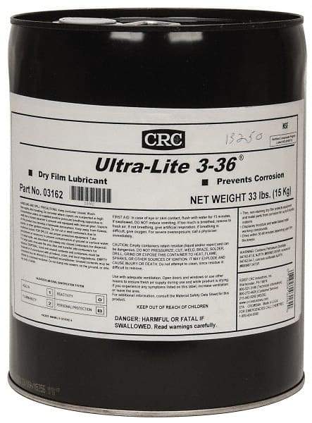 CRC - 5 Gal Pail Dry Film Lubricant - Amber, -40°F to 300°F, Food Grade - Industrial Tool & Supply