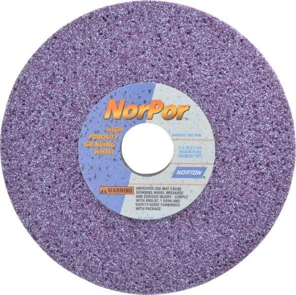 Norton - 7" Diam x 1-1/4" Hole x 1/2" Thick, G Hardness, 46 Grit Surface Grinding Wheel - Ceramic, Type 1, Coarse Grade, 3,600 Max RPM, Vitrified Bond, No Recess - Industrial Tool & Supply