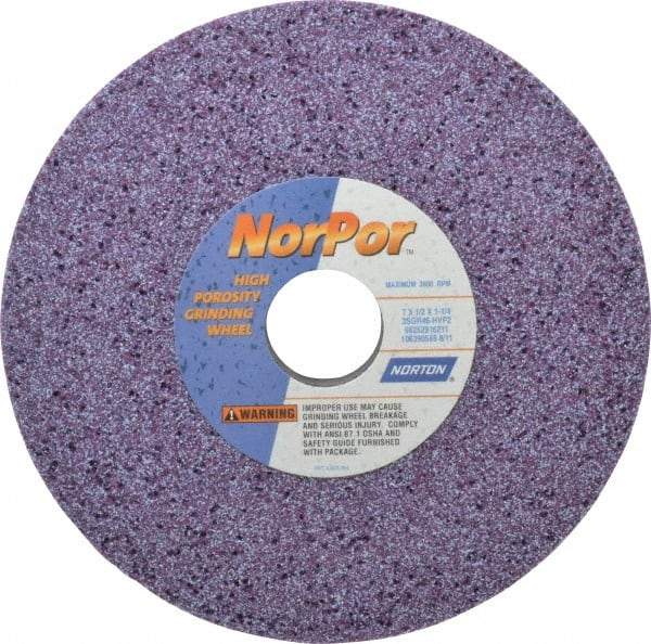 Norton - 7" Diam x 1-1/4" Hole x 1/2" Thick, H Hardness, 46 Grit Surface Grinding Wheel - Ceramic, Type 1, Coarse Grade, 3,600 Max RPM, Vitrified Bond, No Recess - Industrial Tool & Supply