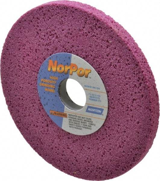 Norton - 7" Diam x 1-1/4" Hole x 1/2" Thick, G Hardness, 46 Grit Surface Grinding Wheel - Aluminum Oxide, Type 1, Coarse Grade, 3,600 Max RPM, Vitrified Bond, No Recess - Industrial Tool & Supply