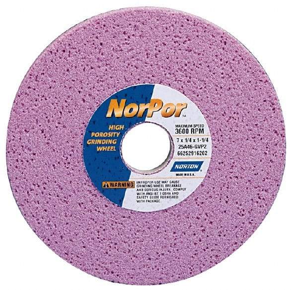 Norton - 14" Diam x 5" Hole x 2" Thick, H Hardness, 46 Grit Surface Grinding Wheel - Aluminum Oxide, Type 5, Coarse Grade, 2,320 Max RPM, Vitrified Bond, One-Side Recess - Industrial Tool & Supply