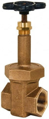 NIBCO - 1-1/4" Pipe, Class 300, Threaded Bronze Alloy Solid Wedge Rising Stem Gate Valve - 600 WOG, 300 WSP, Union Bonnet - Industrial Tool & Supply