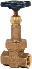 NIBCO - 1/2" Pipe, Class 300, Threaded Bronze Alloy Solid Wedge Rising Stem Gate Valve - 600 WOG, 300 WSP, Union Bonnet - Industrial Tool & Supply