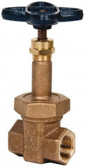 NIBCO - 3/4" Pipe, Class 300, Threaded Bronze Alloy Solid Wedge Rising Stem Gate Valve - 600 WOG, 300 WSP, Union Bonnet - Industrial Tool & Supply