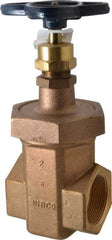 NIBCO - 2" Pipe, Class 300, Threaded Bronze Alloy Solid Wedge Stem Gate Valve - 600 WOG, 300 WSP, Union Bonnet - Industrial Tool & Supply