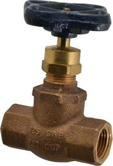 NIBCO - 1/2" Pipe, Threaded Ends, Bronze Integral Globe Valve - Bronze Disc, Screw-In Bonnet, 200 psi WOG, 125 psi WSP, Class 125 - Industrial Tool & Supply