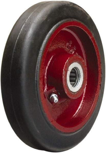 Hamilton - 6 Inch Diameter x 1-1/2 Inch Wide, Rubber on Cast Iron Caster Wheel - 280 Lb. Capacity, 1-3/4 Inch Hub Length, 1/2 Inch Axle Diameter, Straight Roller Bearing - Industrial Tool & Supply