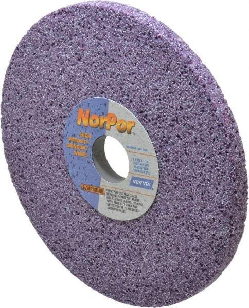 Norton - 8" Diam x 1-1/4" Hole x 1/2" Thick, H Hardness, 46 Grit Surface Grinding Wheel - Ceramic, Type 1, Coarse Grade, 3,600 Max RPM, Vitrified Bond, No Recess - Industrial Tool & Supply