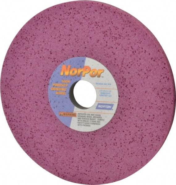 Norton - 8" Diam x 1-1/4" Hole x 1/2" Thick, H Hardness, 60 Grit Surface Grinding Wheel - Aluminum Oxide, Type 1, Medium Grade, 3,600 Max RPM, Vitrified Bond, No Recess - Industrial Tool & Supply