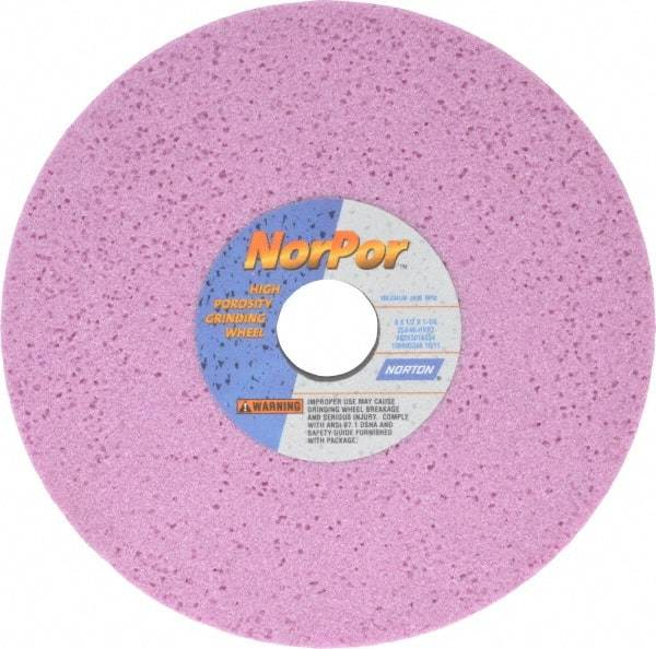 Norton - 8" Diam x 1-1/4" Hole x 1/2" Thick, H Hardness, 46 Grit Surface Grinding Wheel - Aluminum Oxide, Type 1, Coarse Grade, 3,600 Max RPM, Vitrified Bond, No Recess - Industrial Tool & Supply