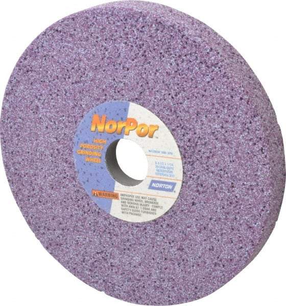 Norton - 8" Diam x 1-1/4" Hole x 1" Thick, G Hardness, 46 Grit Surface Grinding Wheel - Ceramic, Type 5, Coarse Grade, 3,600 Max RPM, Vitrified Bond, One-Side Recess - Industrial Tool & Supply