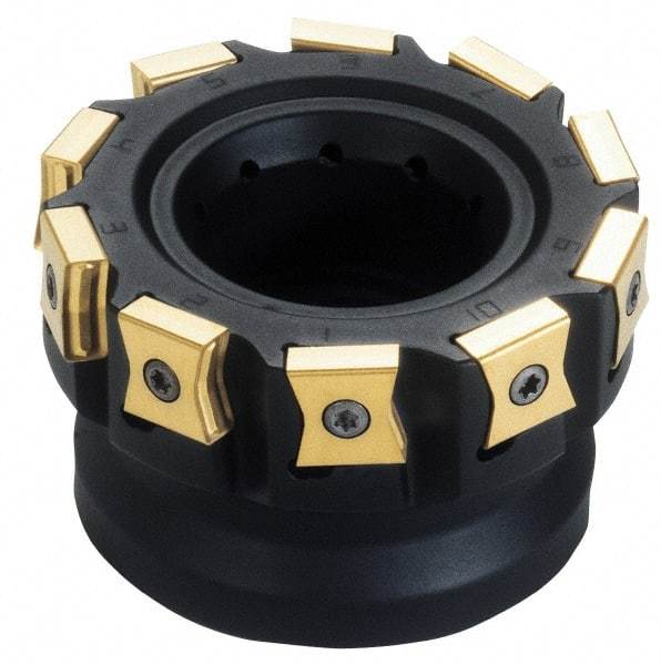 Iscar - 6 Inserts, 3" Cut Diam, 1" Arbor Diam, 0.551" Max Depth of Cut, Indexable Square-Shoulder Face Mill - 0/90° Lead Angle, 2" High, LN.. 1506... Insert Compatibility, Series F90LN - Industrial Tool & Supply