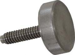 Gibraltar - 1/4-20 Knurled Shoulderless Dog Point Tip Grade 18-8 Stainless Steel Thumb Screw - 1-5/16" OAL, 1" Head Diam x 5/16" Head Height - Industrial Tool & Supply