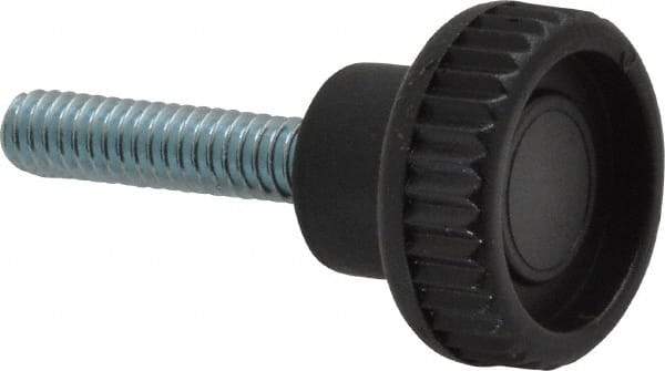 Gibraltar - 1/4-20 Knurled Shoulder Steel Thumb Screw - 1.82" OAL, 0.37" Head Height, Zinc-Plated Finish - Industrial Tool & Supply