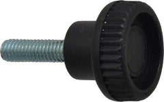 Gibraltar - M6x1.00 Knurled Shoulder Steel Thumb Screw - 36.5mm OAL, 25mm Head Diam x 9.5mm Head Height, Zinc-Plated Finish - Industrial Tool & Supply