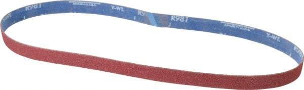 Norton - 1" Wide x 42" OAL, 36 Grit, Ceramic Abrasive Belt - Ceramic, Very Coarse, Coated, Y Weighted Cloth Backing, Series R981 - Industrial Tool & Supply