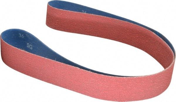 Norton - 2" Wide x 60" OAL, 36 Grit, Ceramic Abrasive Belt - Ceramic, Very Coarse, Coated, Y Weighted Cloth Backing, Series R981 - Industrial Tool & Supply