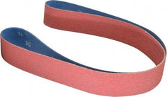 Norton - 2" Wide x 60" OAL, 36 Grit, Ceramic Abrasive Belt - Ceramic, Very Coarse, Coated, Y Weighted Cloth Backing, Series R981 - Industrial Tool & Supply