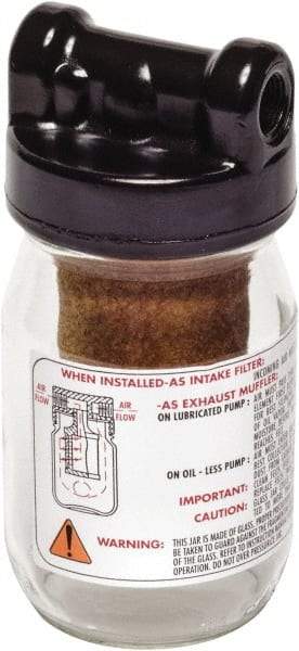 Gast - 16 oz Air Compressor Filter/Muffler Assembly - 3 Piece, Use with Gast 0823/1023 Rotary Vane Units - Industrial Tool & Supply