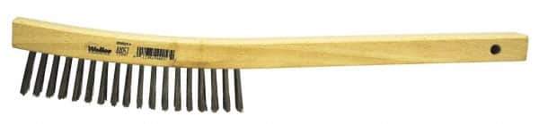 Weiler - Hand Wire/Filament Brushes - Wood Curved Handle - Industrial Tool & Supply