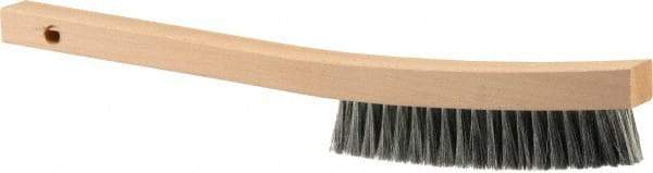 Weiler - 3 Rows x 19 Columns Steel Plater Brush - 5-1/2" Brush Length, 13" OAL, 1" Trim Length, Wood Curved Handle - Industrial Tool & Supply