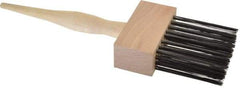 Weiler - 4 Rows x 8 Columns Steel Scratch Brush - 9-3/8" OAL, 2-1/2" Trim Length, Wood Straight Handle - Industrial Tool & Supply