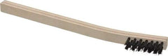 Weiler - 3 Rows x 7 Columns Nylon Scratch Brush - 7-1/2" OAL, 1/2" Trim Length, Wood Curved Handle - Industrial Tool & Supply